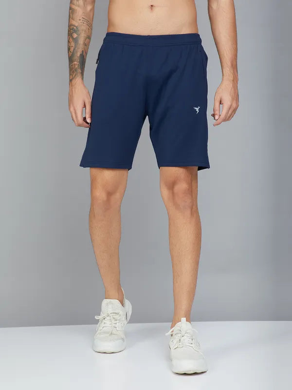Men Solid Slim Fit Shorts with TECHNO DRY