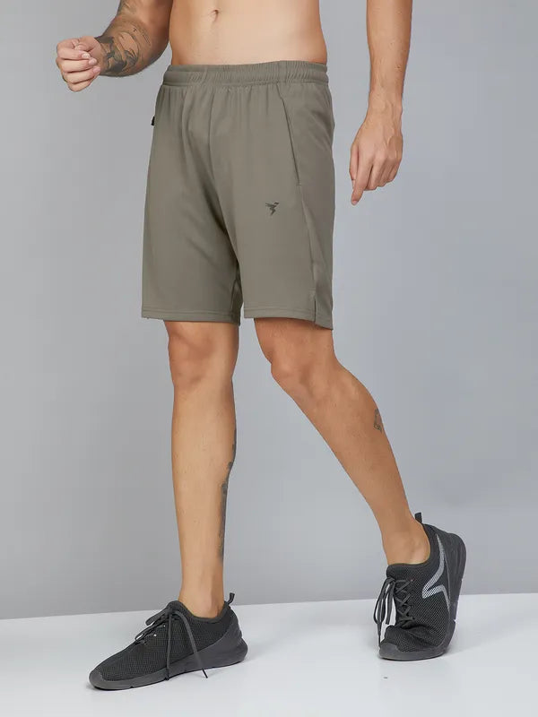 Men Solid Slim Fit Shorts with TECHNO DRY