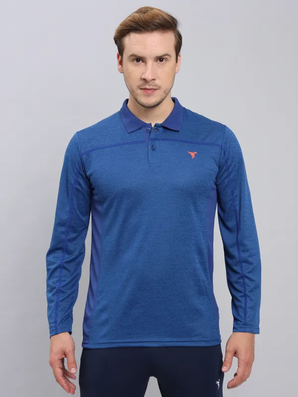 Men Melange Slim Fit Polo T-shirt with DOUBLE COOL