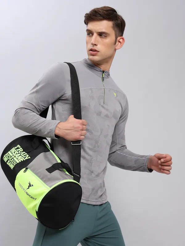 Men Jacquard Slim Fit Mock Neck T-shirt with TECHNO COOL+