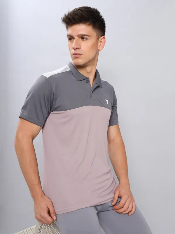 Men Colorblock Slim Fit Polo T-shirt with TECHNO COOL+