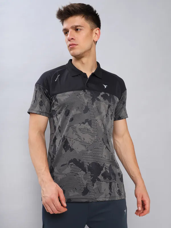 Men Jacquard Slim Fit Polo T-shirt with TECHNO COOL+