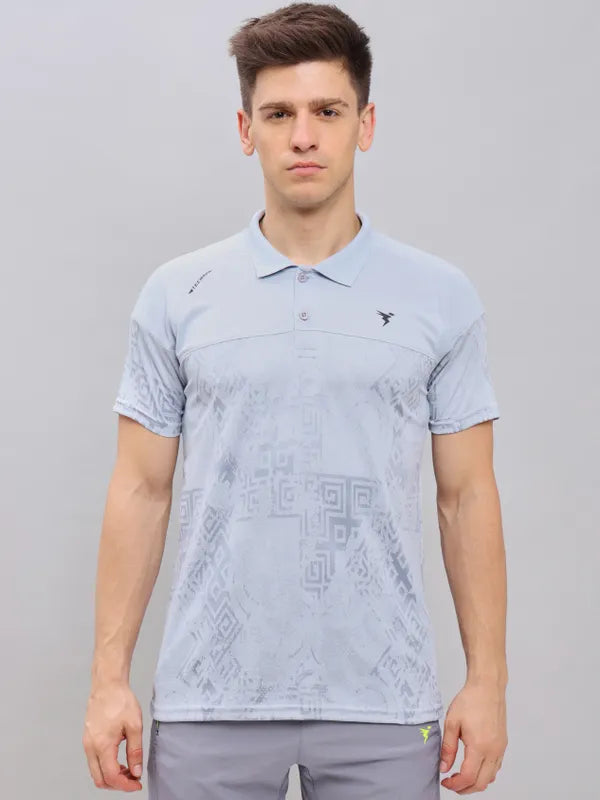 Men Jacquard Slim Fit Polo T-shirt with TECHNO COOL+