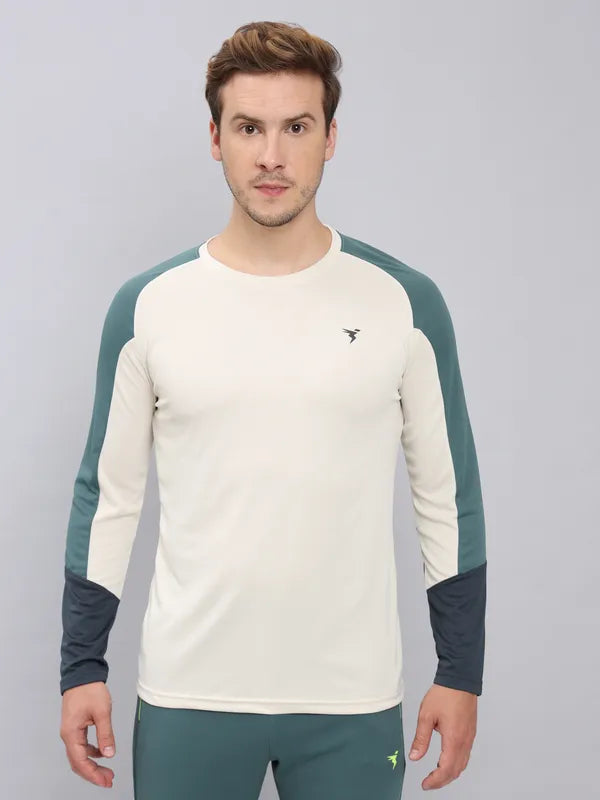 Men Colorblock Slim Fit Crew Neck T-shirt with TECHNO COOL+