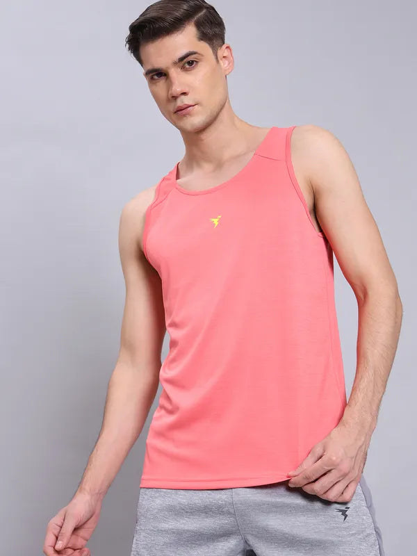 Men Melange Slim Fit Scoop Neck Innerwear Vest with DOUBLE COOL