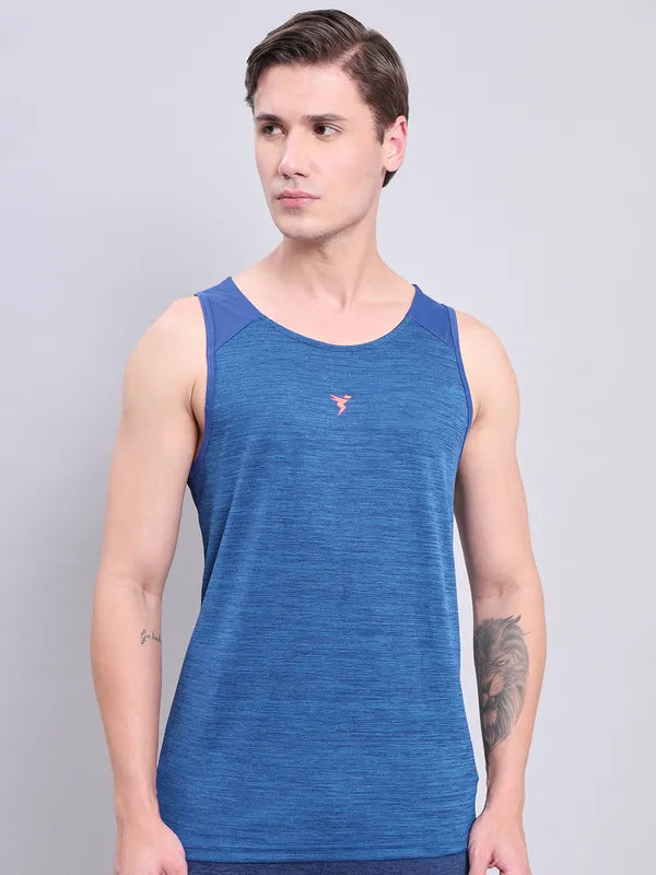 Men Melange Slim Fit Scoop Neck Innerwear Vest with DOUBLE COOL