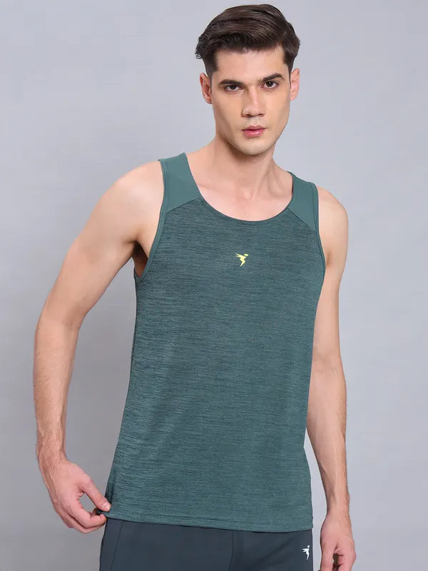 Men Melange Slim Fit Scoop Neck Innerwear Vest with DOUBLE COOL