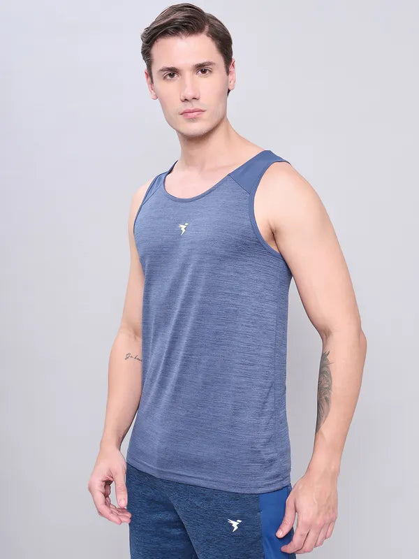 Men Melange Slim Fit Scoop Neck Innerwear Vest with DOUBLE COOL