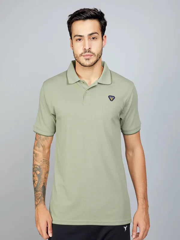 Men Solid Slim Fit Polo T-shirt with TECHNO COOL+