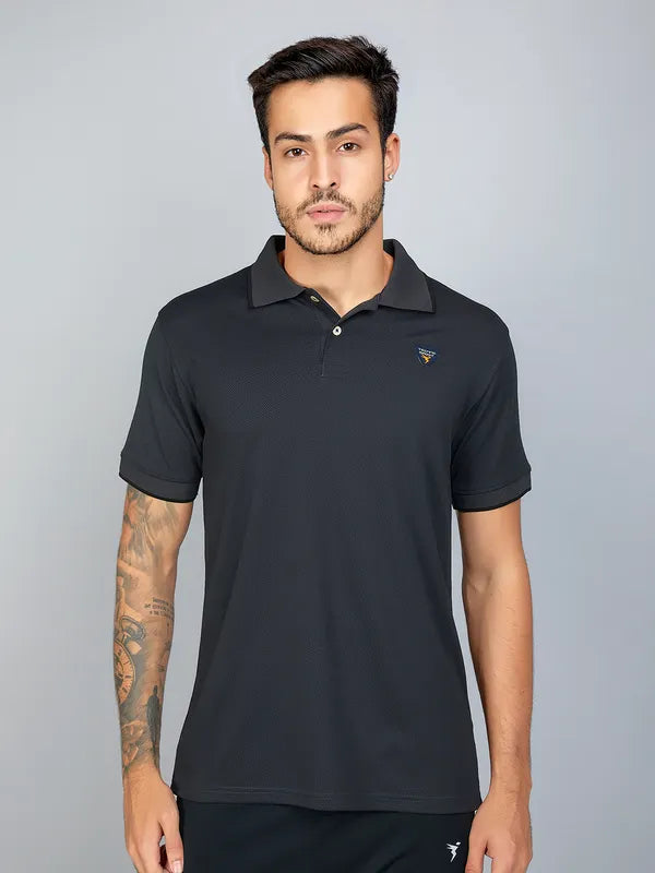 Men Solid Slim Fit Polo T-shirt with TECHNO COOL+