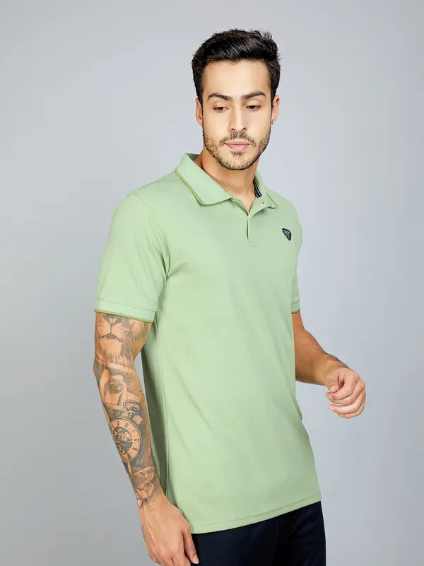 Men Solid Slim Fit Polo T-shirt with TECHNO COOL+