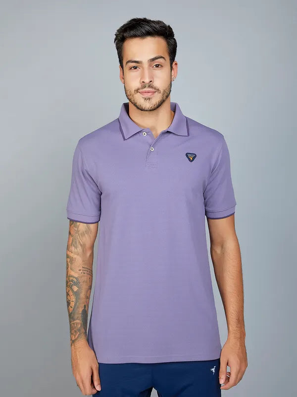 Men Solid Slim Fit Polo T-shirt with TECHNO COOL+