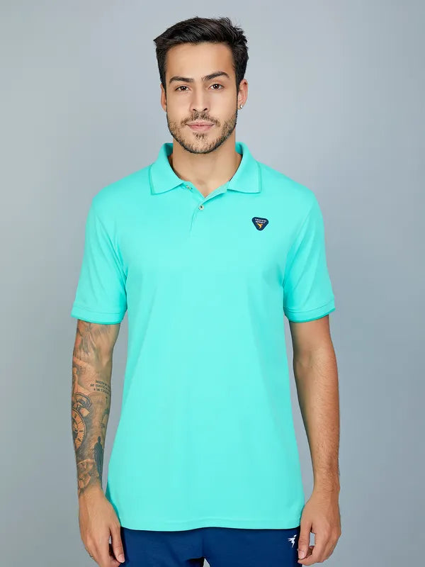 Men Solid Slim Fit Polo T-shirt with TECHNO COOL+