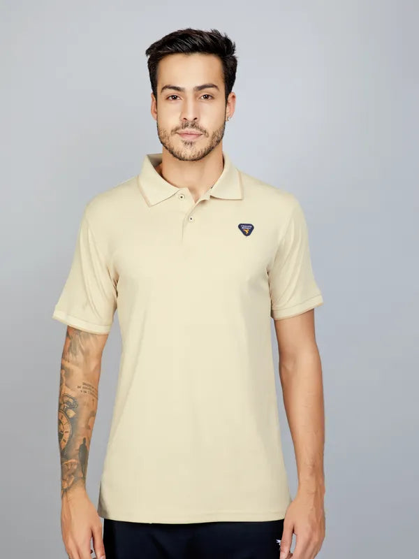 Men Solid Slim Fit Polo T-shirt with TECHNO COOL+