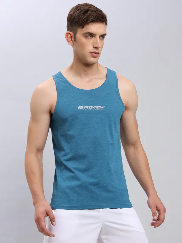 Men Printed Slim Fit Scoop Neck Innerwear Vest with ELASTO LITE