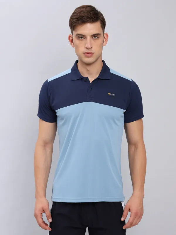 Men Colorblock Slim Fit Polo T-shirt with TECHNO COOL+