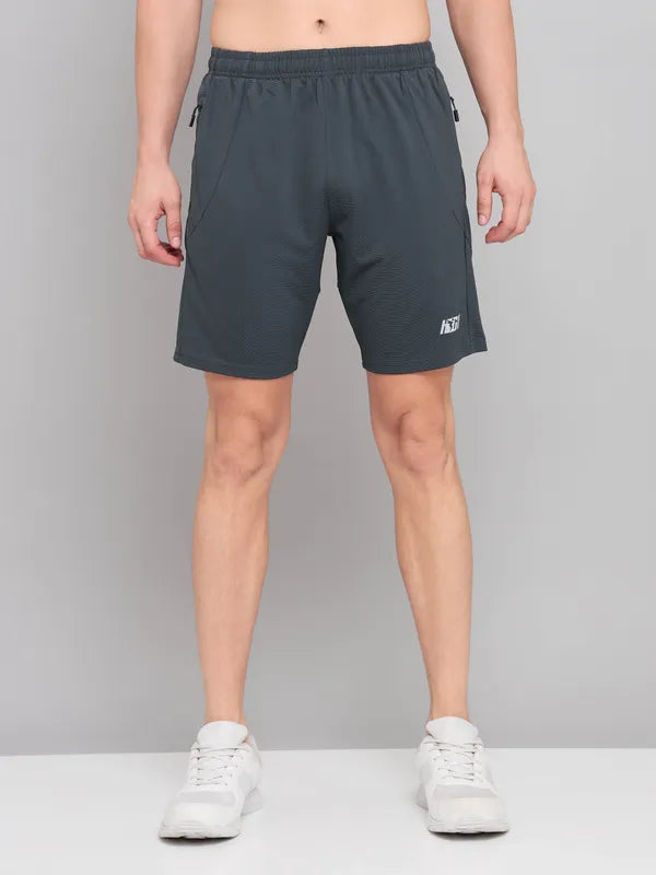 Men Solid Slim Fit Shorts with MATPIQ
