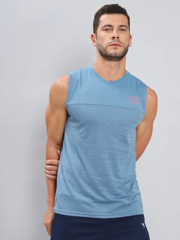 Men Melange Slim Fit Crew Neck Innerwear Vest with DOUBLE COOL