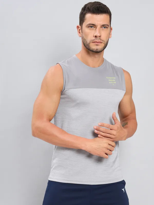 Men Melange Slim Fit Crew Neck Innerwear Vest with DOUBLE COOL