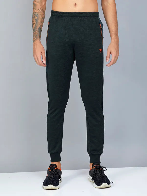 Men Melange Slim Fit Trackpants with TECHNO DRY