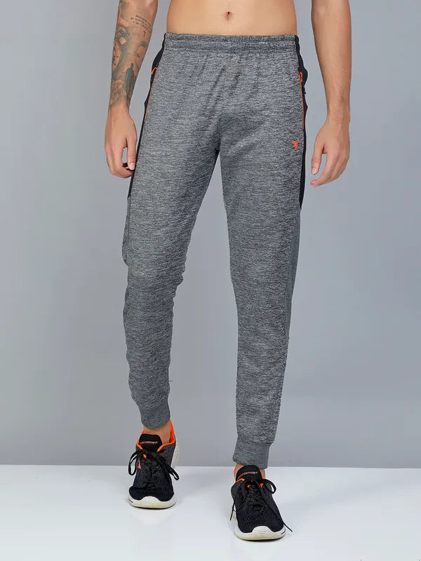 Men Melange Slim Fit Trackpants with TECHNO DRY