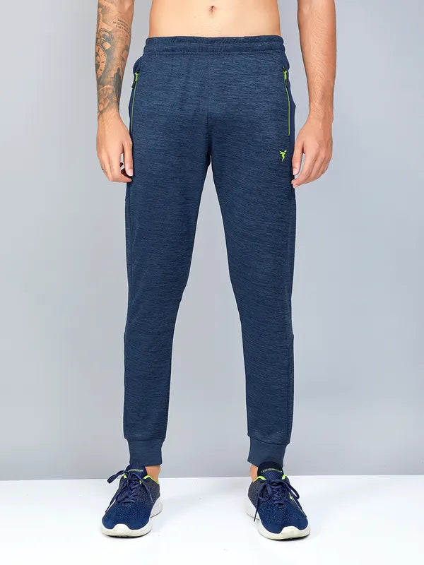 Men Melange Slim Fit Trackpants with TECHNO DRY