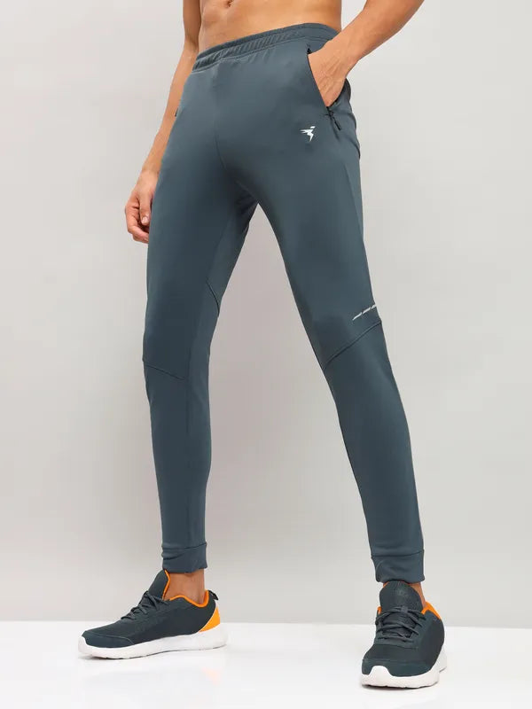Men Solid Slim Fit Trackpants with TECHNO DRY