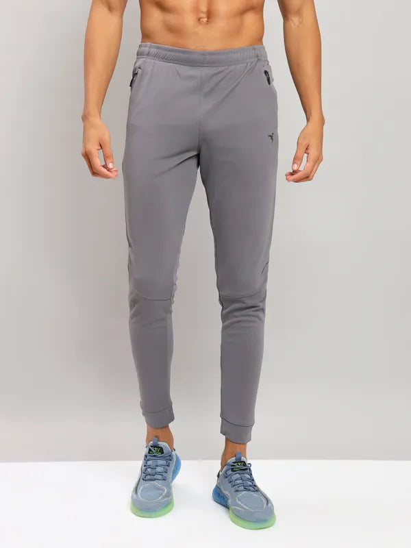 Men Solid Slim Fit Trackpants with TECHNO DRY