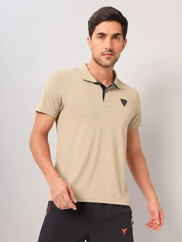 Men Self Design Slim Fit Polo T-shirt with AIRTEX STRIPES
