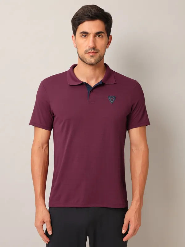 Men Self Design Slim Fit Polo T-shirt with AIRTEX STRIPES