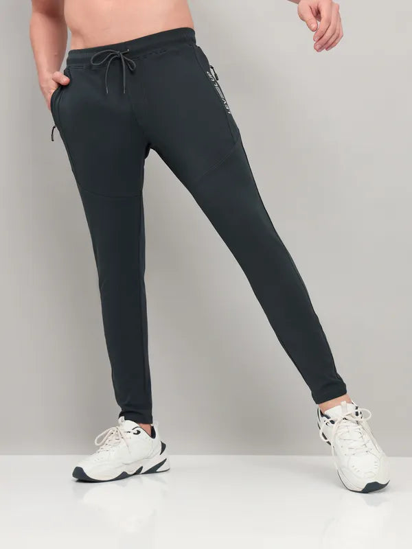 Men Solid Slim Fit Trackpants with TECHNO DRY