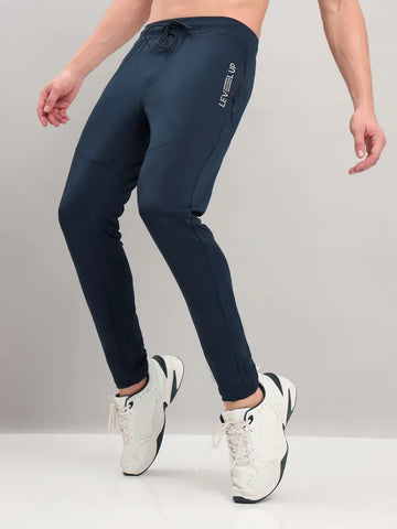 Men Solid Slim Fit Trackpants with TECHNO DRY