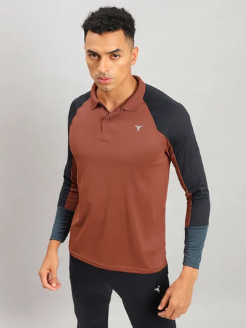 Men Colorblock Slim Fit Polo T-shirt with TECHNO COOL+