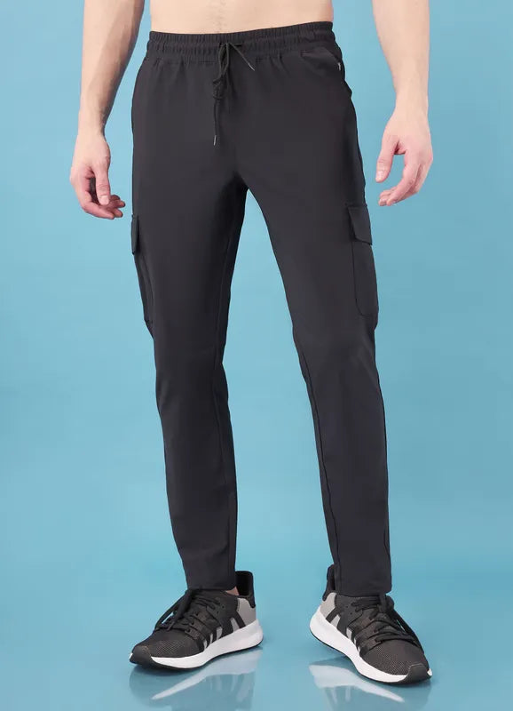 Men Solid Relax Fit Cargo Trackpants with DURACOOL+