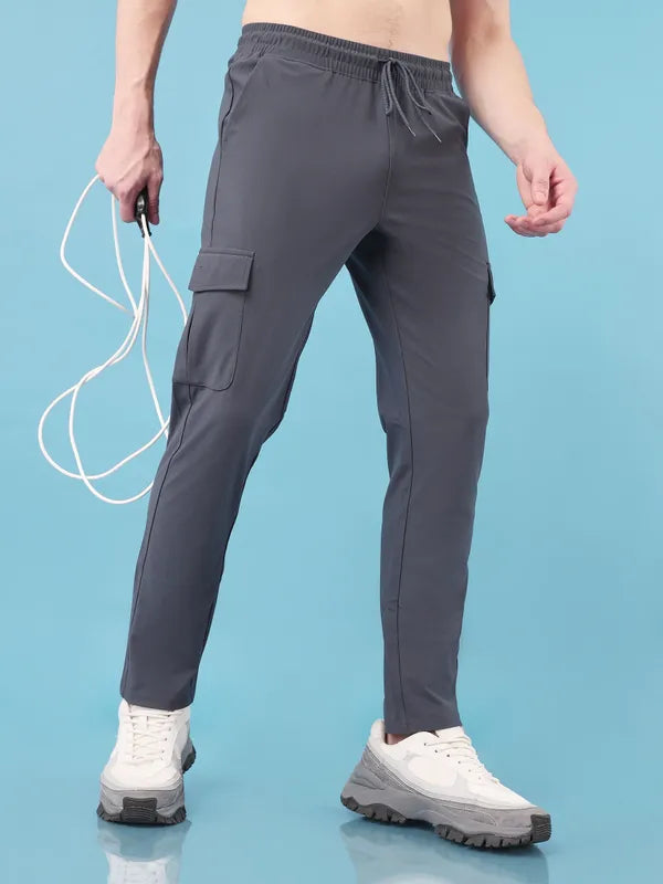 Men Solid Relax Fit Cargo Trackpants with DURACOOL+