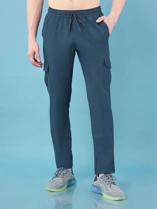 Men Solid Relax Fit Cargo Trackpants with DURACOOL+