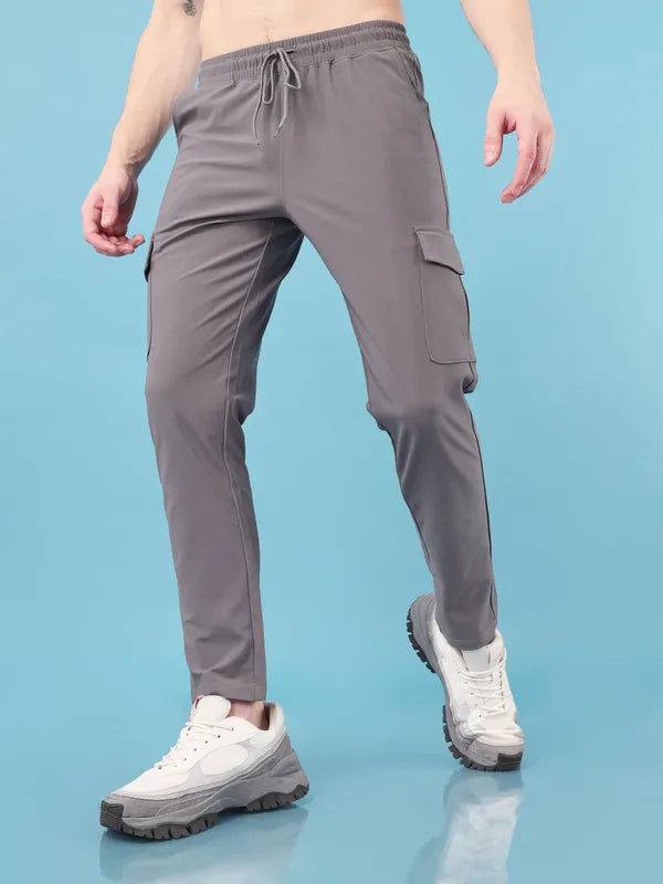 Men Solid Relax Fit Cargo Trackpants with DURACOOL+