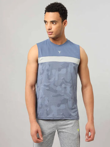 Men Jacquard Slim Fit Crew Neck Innerwear Vest with VENTMESH
