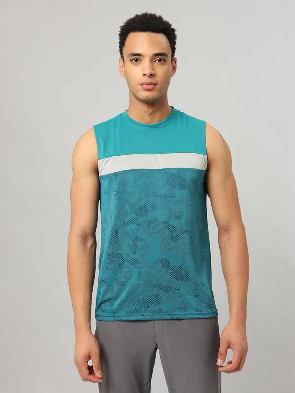 Men Jacquard Slim Fit Crew Neck Innerwear Vest with VENTMESH