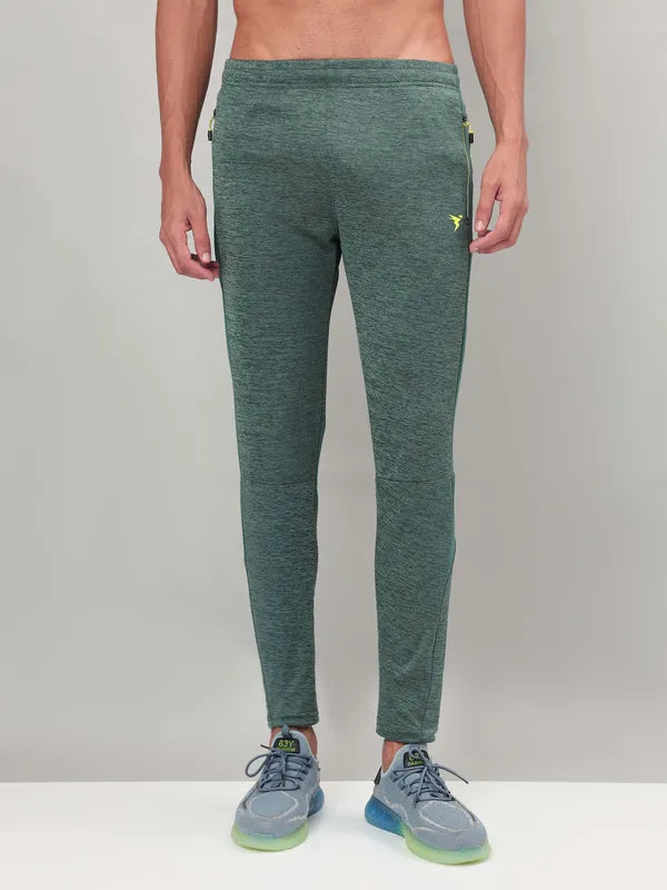 Men Melange Slim Fit Trackpants with TECHNO DRY