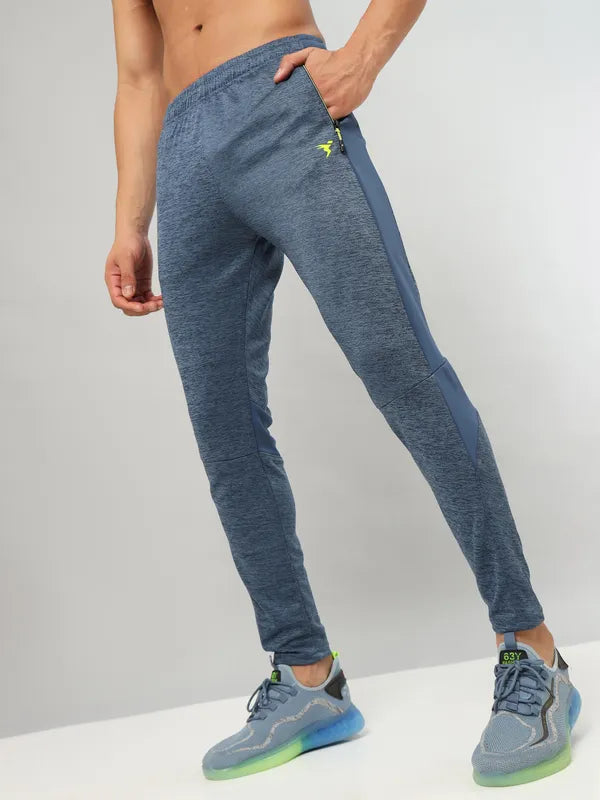 Men Melange Slim Fit Trackpants with TECHNO DRY