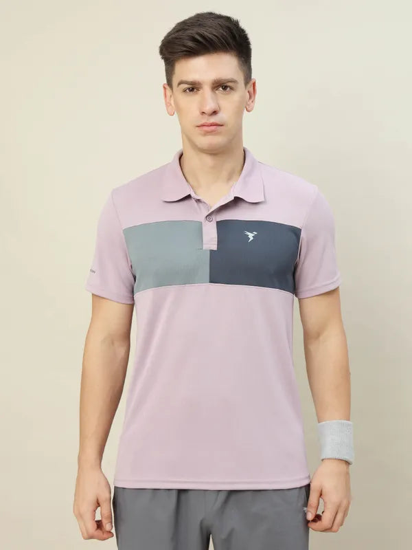 Men Colorblock Slim Fit Polo T-shirt with TECHNO COOL+