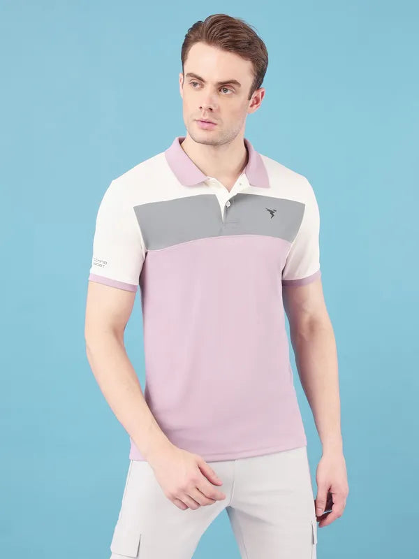 Men Colorblock Slim Fit Polo T-shirt with TECHNO COOL+