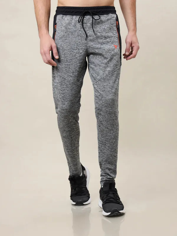 Men Melange Slim Fit Trackpants with TECHNO DRY