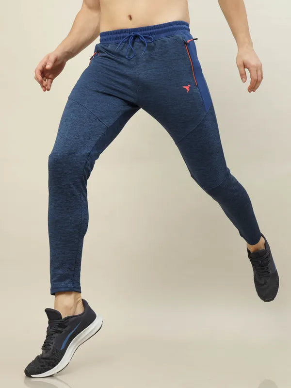 Men Melange Slim Fit Trackpants with TECHNO DRY