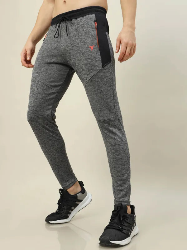 Men Melange Slim Fit Trackpants with TECHNO DRY