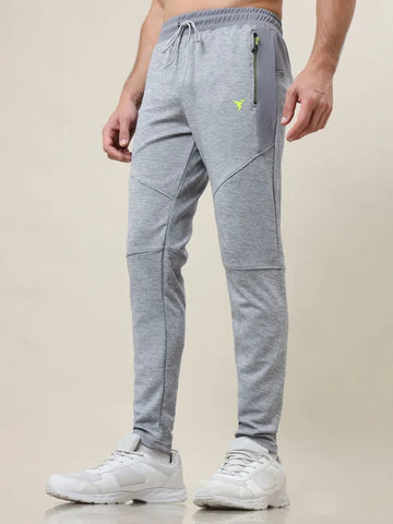 Men Melange Slim Fit Trackpants with TECHNO DRY