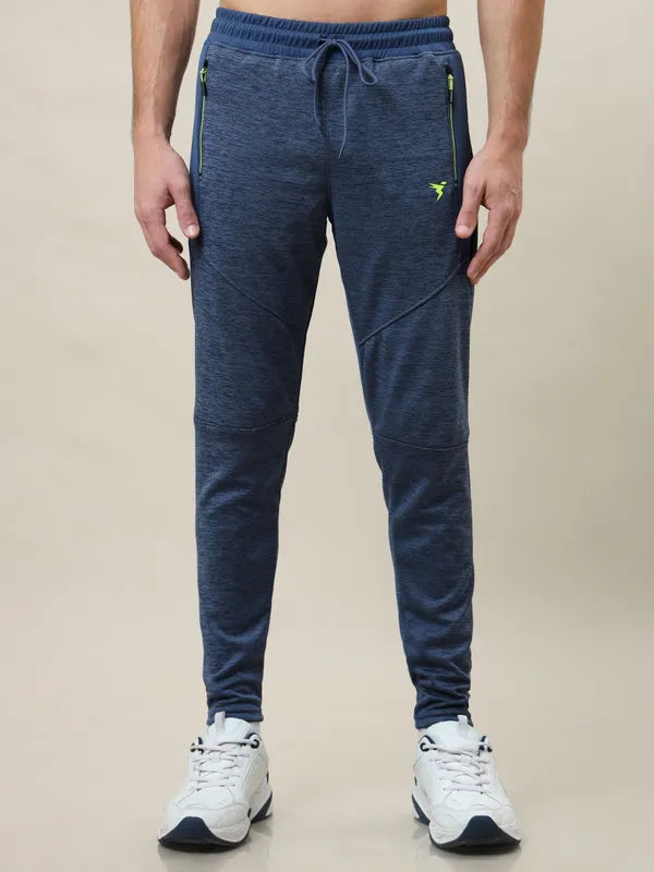 Men Melange Slim Fit Trackpants with TECHNO DRY