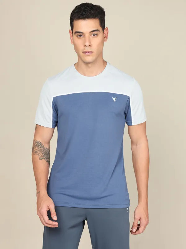Men Colorblock Slim Fit Crew Neck T-shirt with TECHNO COOL+