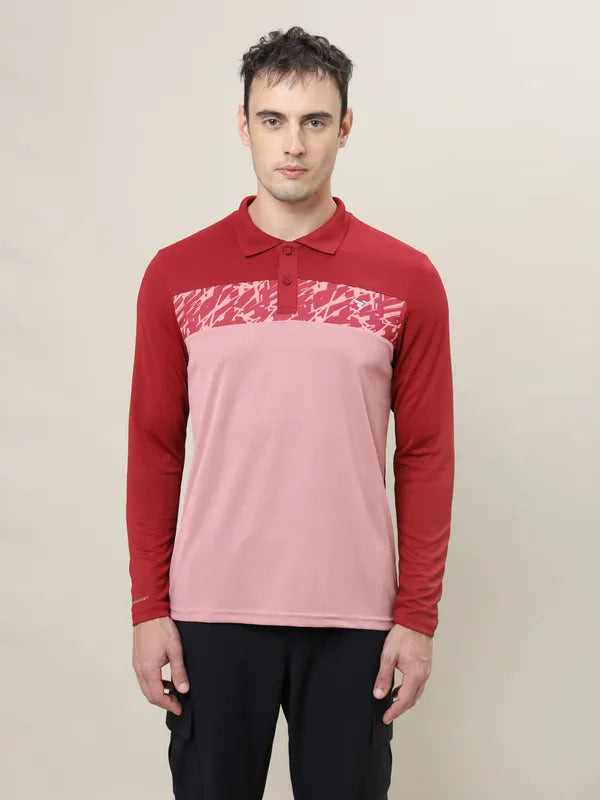 Men Colorblock Slim Fit Polo T-shirt with TECHNO COOL+